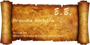 Brecska Borbála névjegykártya